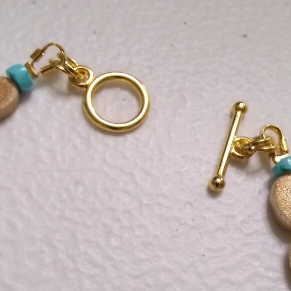 Coastal Cowgirl! Sea Sediment Jasper + Starfish + Shell Beaded Toggle Bracelet - Picture 7 of 9